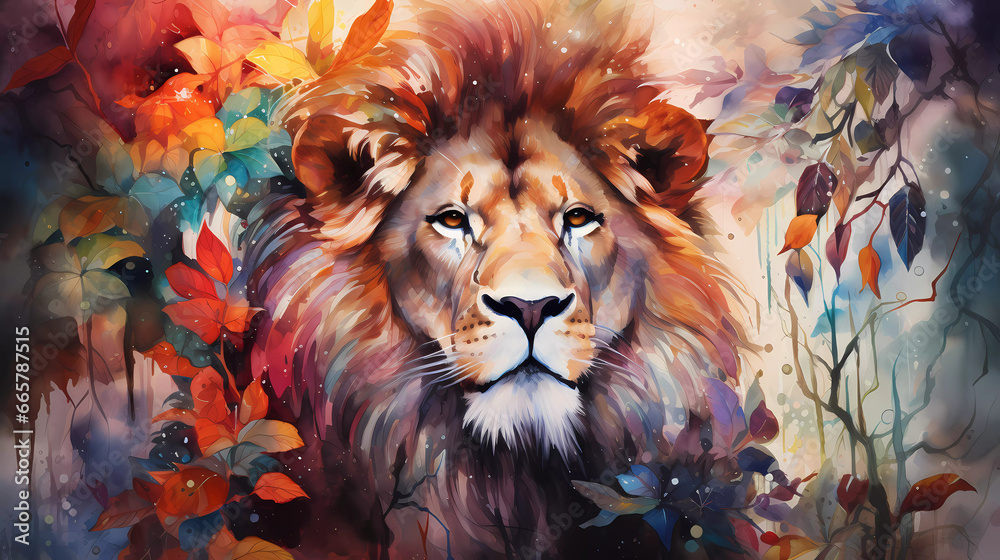 Lion watercolor discount