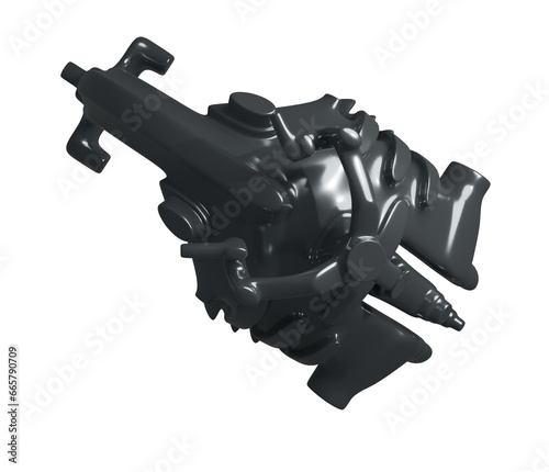 Fototapeta Naklejka Na Ścianę i Meble -  Metal abstract shape, 3d render