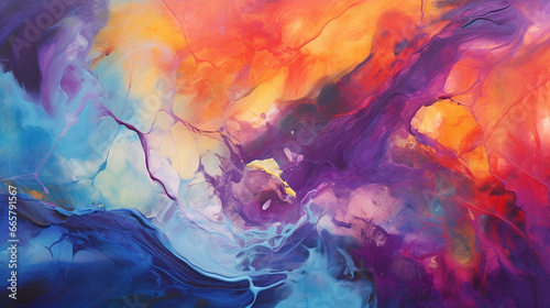 A dynamic abstract image featuring vibrant swirls of color and texture, evoking a sense of energy and movement