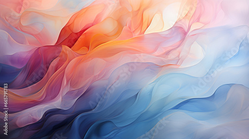A serene abstract image featuring soft, pastel hues and delicate forms that convey a feeling of peace and serenity