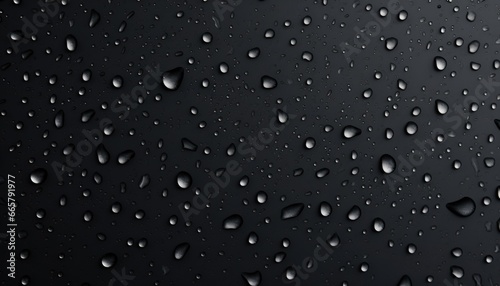 close up of droplets, on a black matte finish background ,flat lay paper