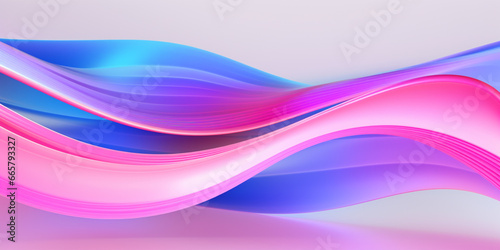 ABSTRACT BACKGROUND: Organic Vibrant Neon Glowing Colorful Waves. Abstract Art Design Banner for Technology, Science and Beauty.