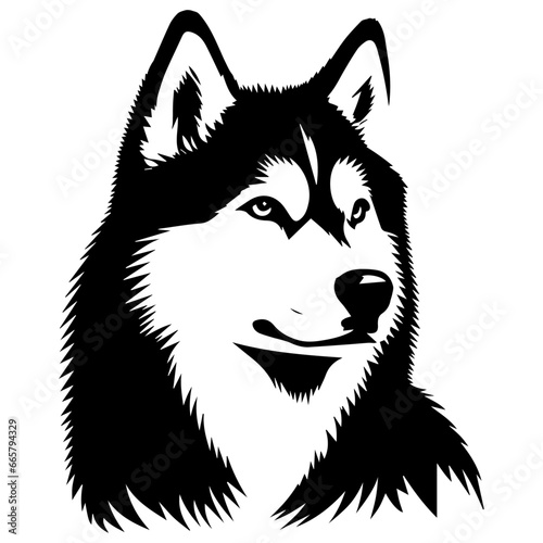 Siberian husky dog vector silhouette