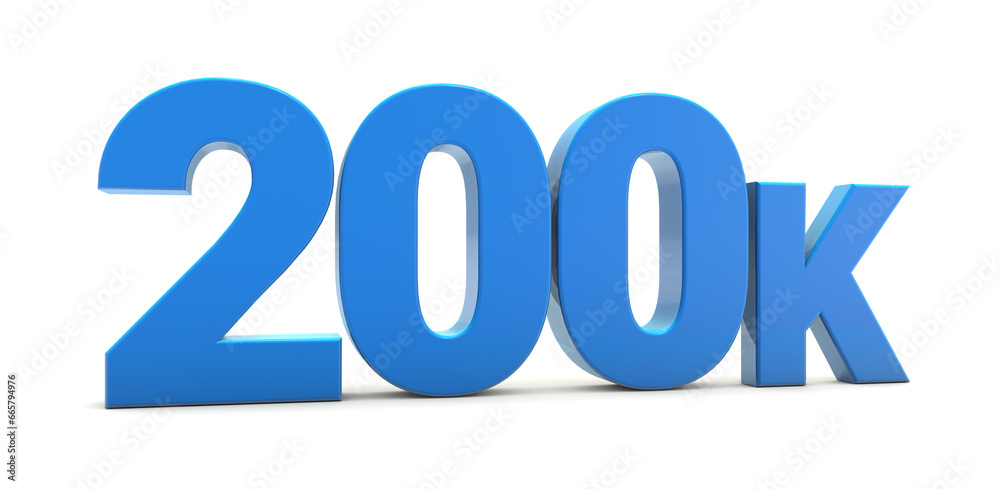 200K sign isolated on transparent background. Thank you for 200k followers 3D. 3D rendering 200K sign isolated on transparent background. Thank you for 200k followers 3D. 3D rendering