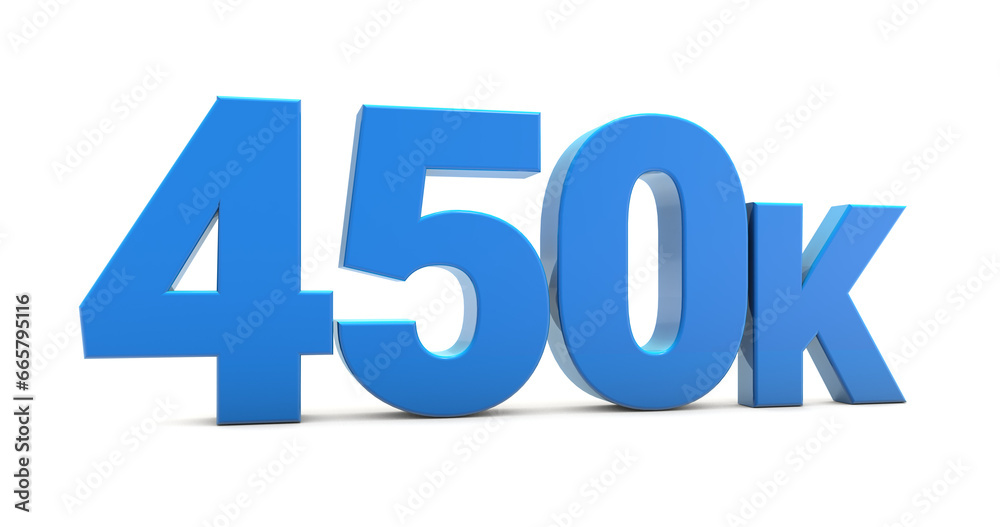 450K sign isolated on transparent background. Thank you for 450k followers 3D. 3D rendering 450K sign isolated on transparent background. Thank you for 450k followers 3D. 3D rendering