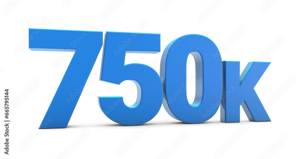 750K sign isolated on transparent background. Thank you for 750k followers 3D. 3D rendering 750K sign isolated on transparent background. Thank you for 750k followers 3D. 3D rendering