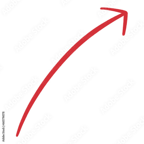 Red Arrow Line Upward Curved Arrow Sketch Arrow Line Element
