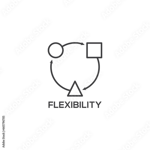 Flexibility icon, business concept. Modern sign, linear pictogram, outline symbol, simple thin line vector design element template
