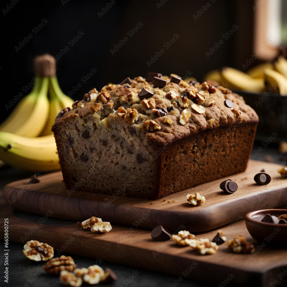 Banana Walnut Bread with Chocolate Chips - Irresistible Homestyle Baking