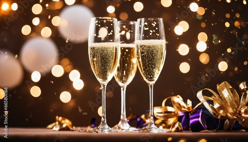 Greeting cards featuring New Year’s Eve: Celebration toast with champagne