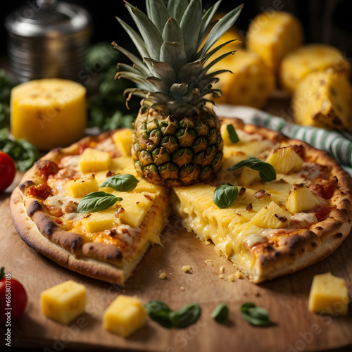 Cheese and Pineapple Pizza - A Sweet and Savory Delight photo