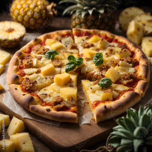 Cheese and Pineapple Pizza - A Sweet and Savory Delight photo