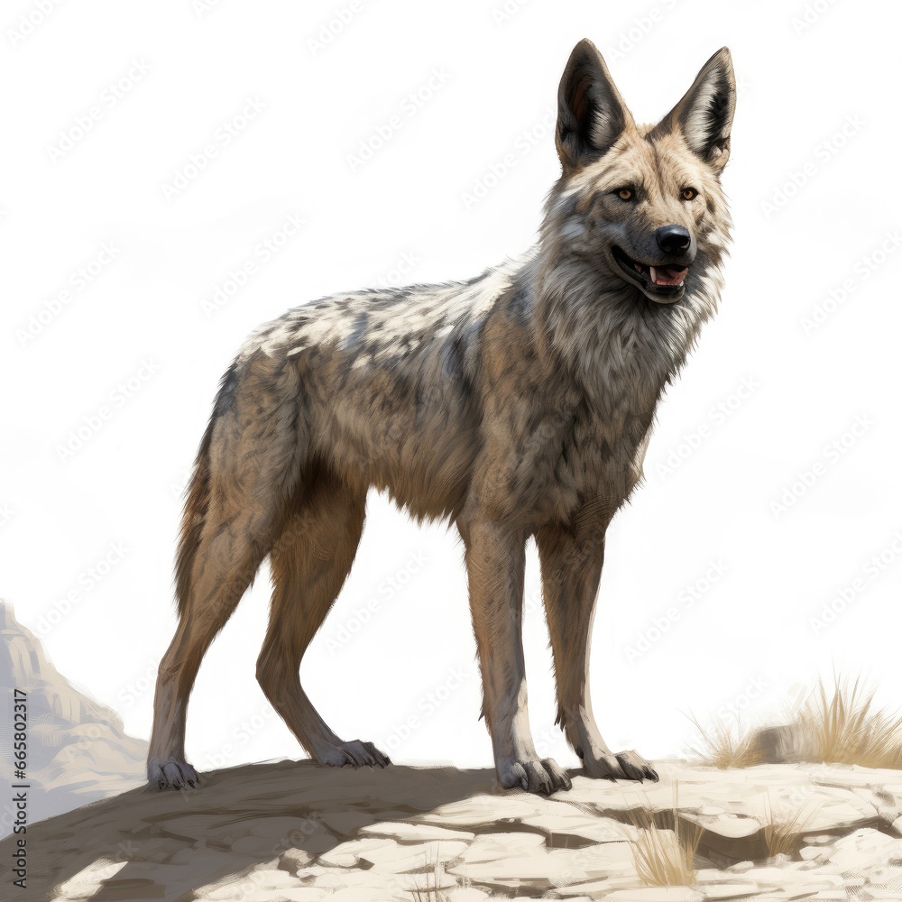 Fototapeta premium Realistic Jackal in Nature , Medieval Fantasy RPG Illustration