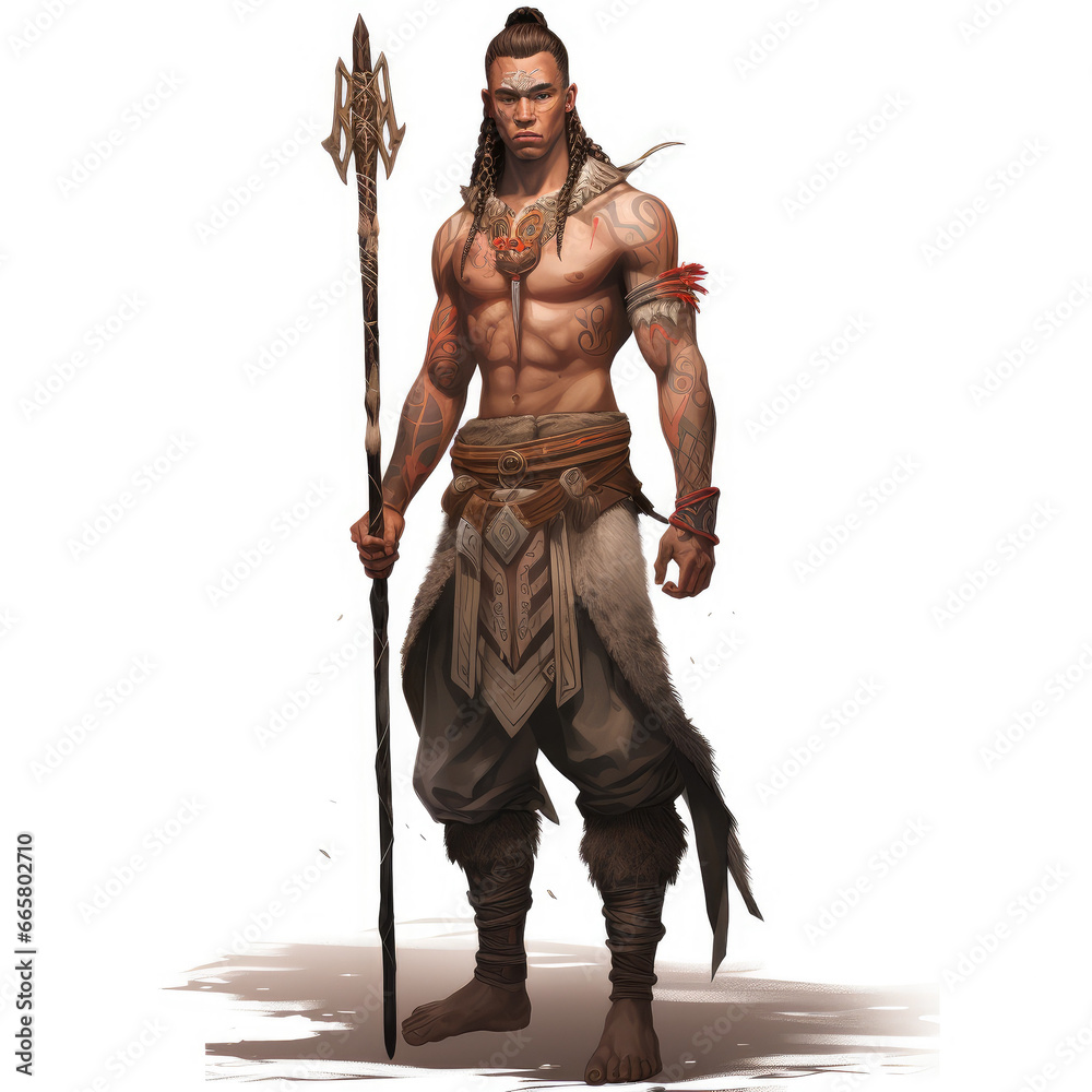Tribal Warrior in Digital Art
, Medieval Fantasy RPG Illustration Tribal Warrior in Digital Art
, Medieval Fantasy RPG Illustration