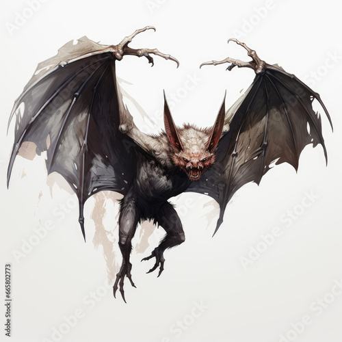 "Graceful Bat in Flight" , Medieval Fantasy RPG Illustration