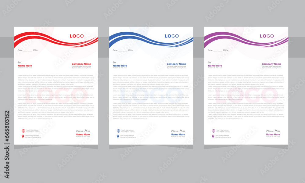 modern creative Clean a4 letterhead flyer corporate business proposal official minimal abstract professional informative pad design standard color bundle with logo. - obrazy, fototapety, plakaty 