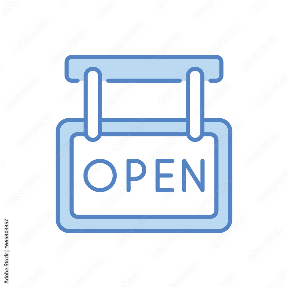 Open icon islolate white background vector stock illustration. Open icon islolate white background vector stock illustration.