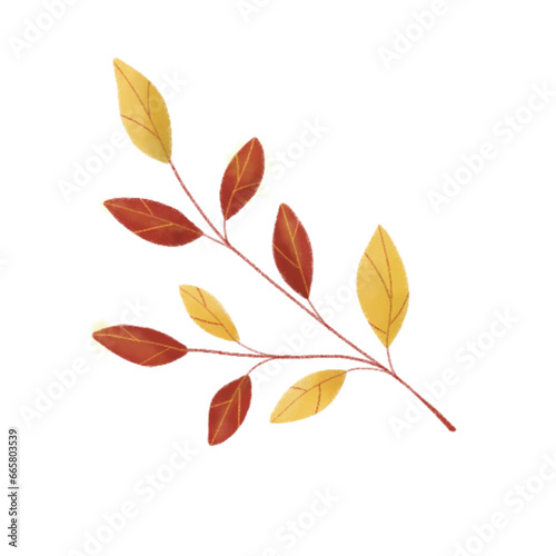 Autumn leaves. Cute cozy autumn illustration
