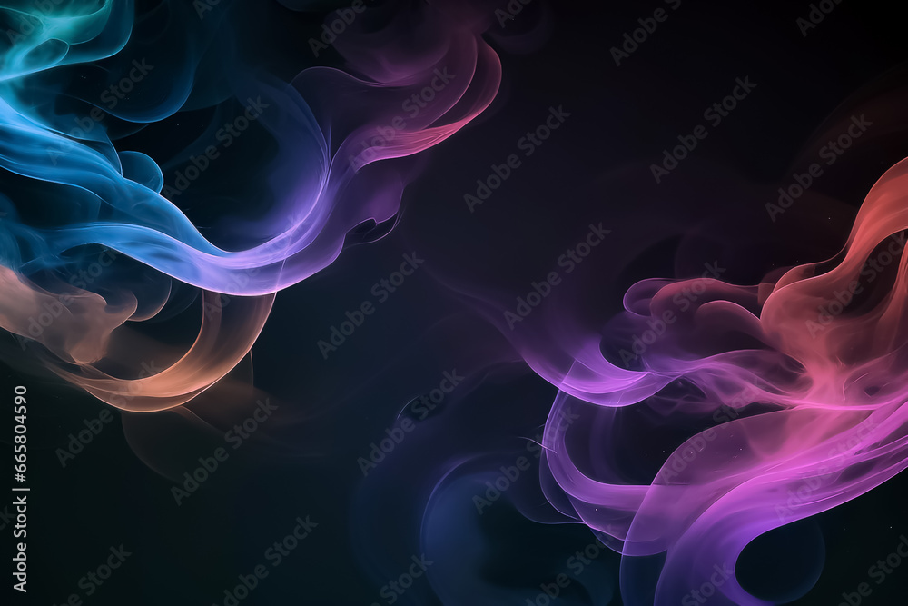 Abstract background with neon colored smoke in the form of waves. Element for design. Decoration for wallpaper desktop, poster, cover booklet	