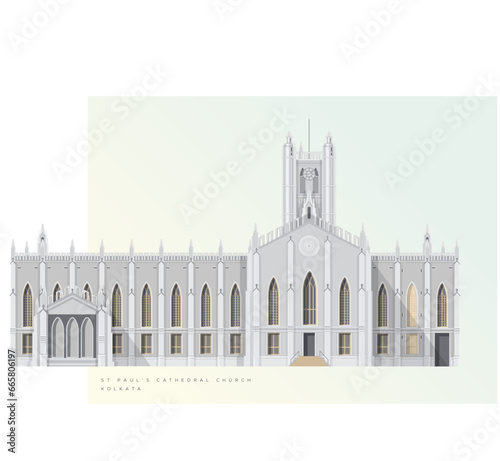 St Paul cathedral church kolkata Illustration