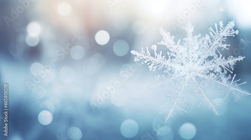Universal winter background with snowflake for design - generative ai © BrandwayArt