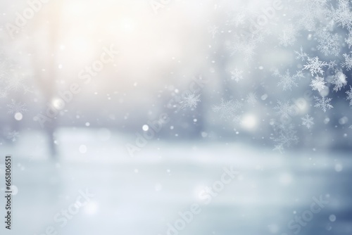 christmas background with snowflakes - generative ai © BrandwayArt