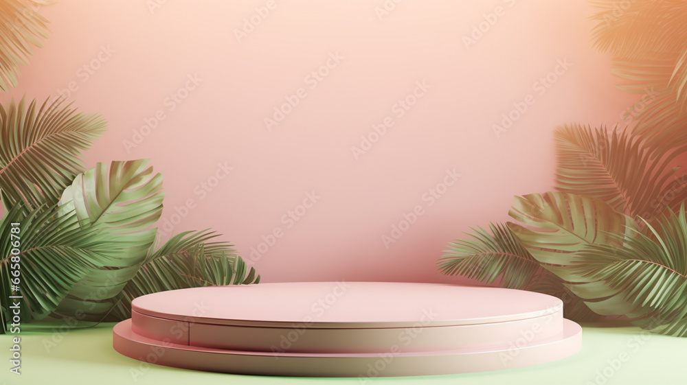 Obraz premium Podium background minimal pastel