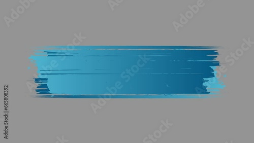 Animated Blue Gradient Paint Brush Stroke Motion Graphic 4K MOV Template with Transparent Background
