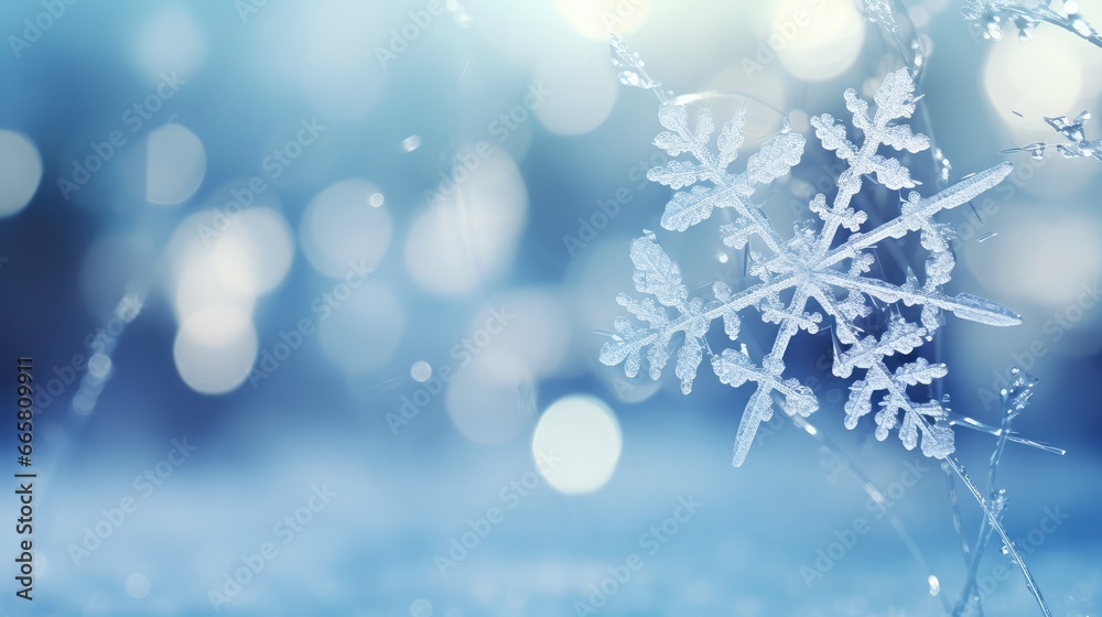 Universal winter background with snowflake - generative ai Universal winter background with snowflake - generative ai