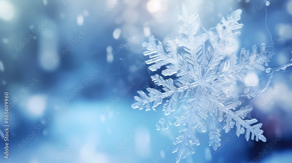 Universal winter background with snowflake - generative ai