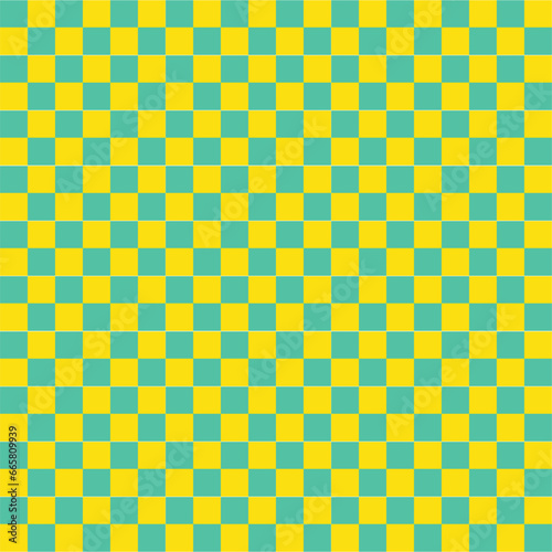 Abstract background with Squares. Seamless Yellow And Green Checkerboard Pattern.