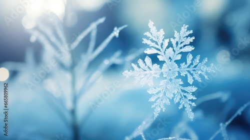 Universal winter background with snowflake - generative ai © BrandwayArt