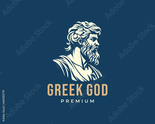 greek god, mythology logo design template photo