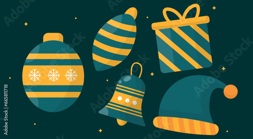 vector various decorative christmas elements