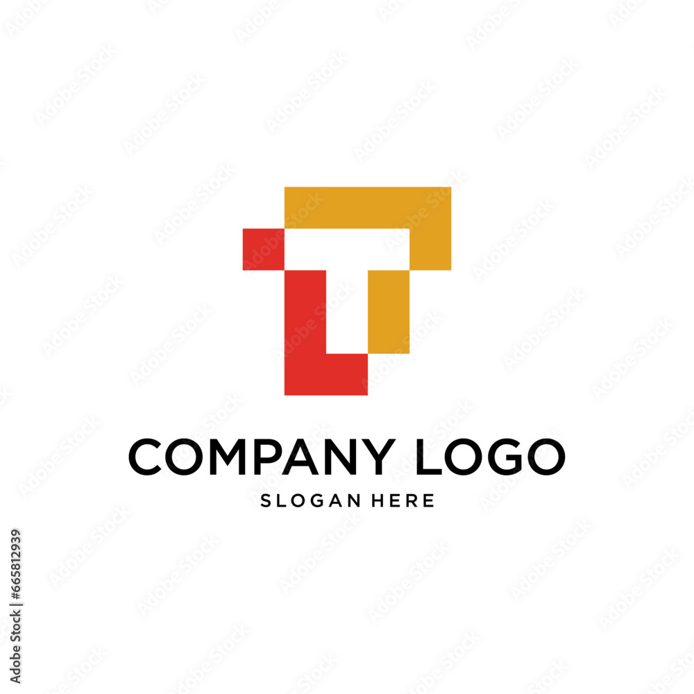 modern letter T logo design template