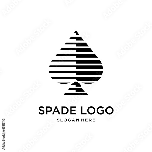 Billede på lærred black spade logo design template