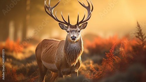 Red Deer in morning Sun. © Ahtesham