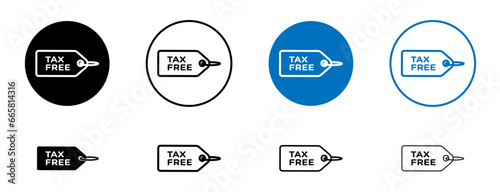 Tax free vector icon set. taxfree tag vector symbol for mobile apps and website UI designs photo