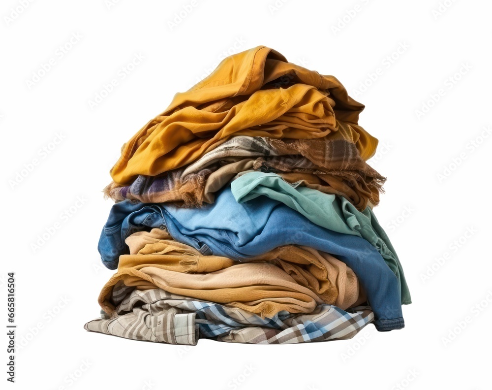 a stack of clothes is shown with an open blanket on top