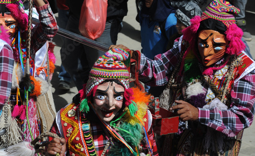 Paucartambo Peru masks during the procession of the Virgin of Carmen