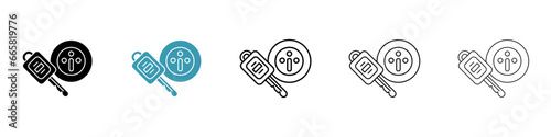 car ignition vector thin line icon set. auto engine key vector symbol for web ui designs photo