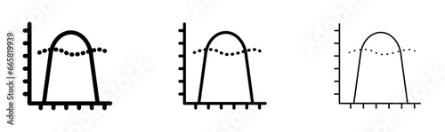Average vector thin line icon set. standard curve average vector symbol for web ui designs