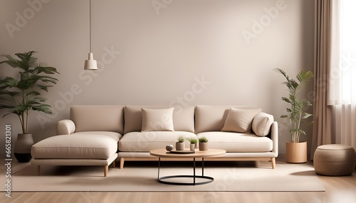 canap   beige dans le salon