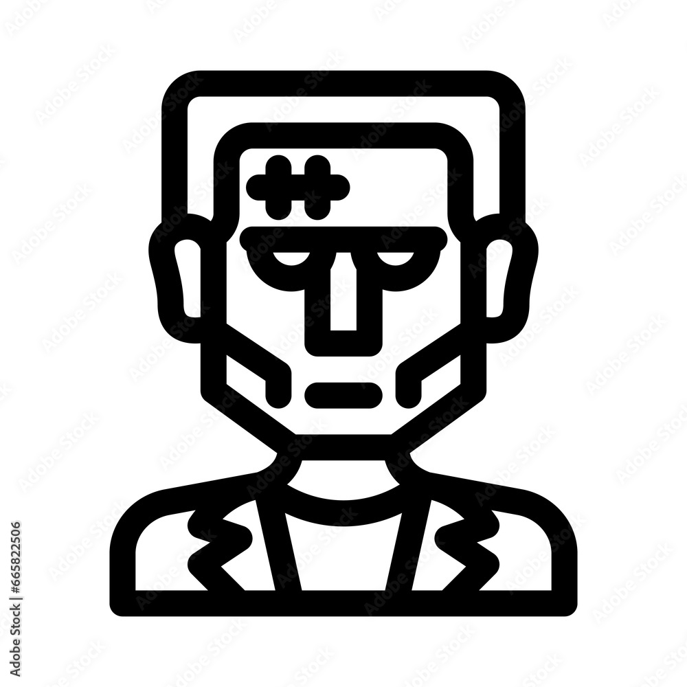 Frankenstein icon on White Background. Halloween line icons collection. Vector illustration. Frankenstein icon on White Background. Halloween line icons collection. Vector illustration.