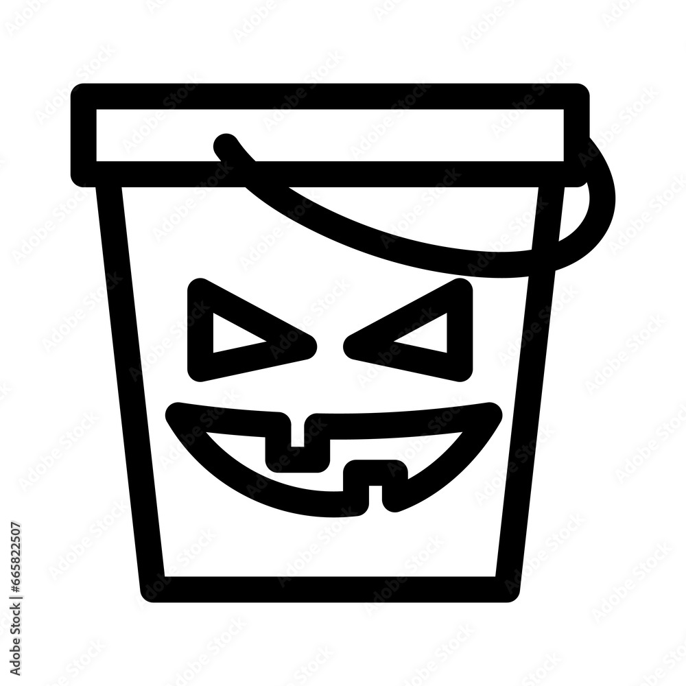 Halloween Bucket icon on White Background. Halloween line icons collection. Vector illustration. Halloween Bucket icon on White Background. Halloween line icons collection. Vector illustration.