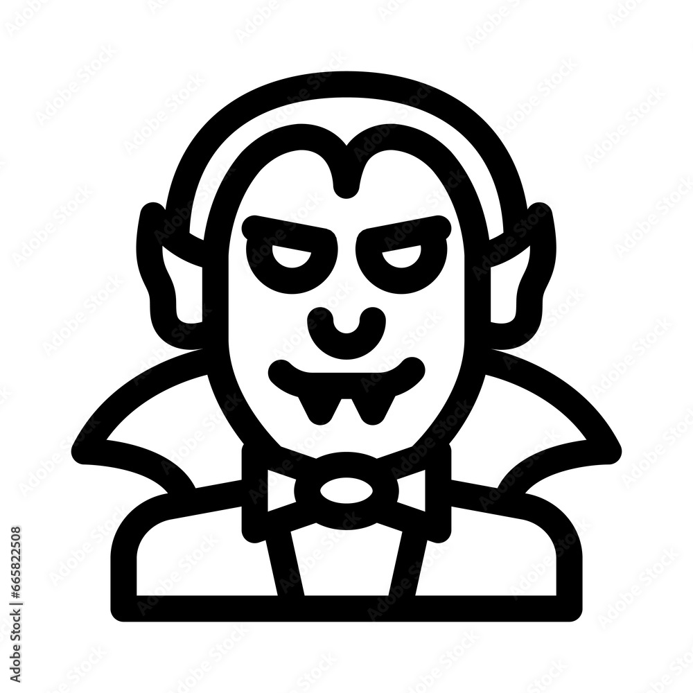 Vampire icon on White Background. Halloween line icons collection. Vector illustration. Vampire icon on White Background. Halloween line icons collection. Vector illustration.
