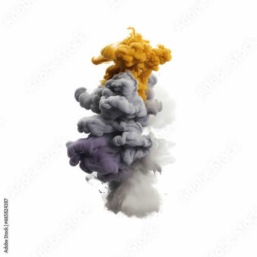 Colored powder explosion on gradient white background.