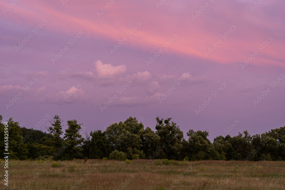 incredibly fabulous color landscape at dusk, the wild nature