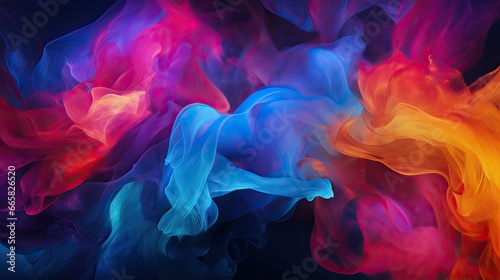 Abstract background of colored smoke in water, Abstract background for design, colorful smokes on black background, close up swirling colorful smoke background