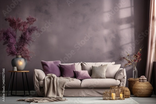minimal contemporary living room interior design with a fabric sofa